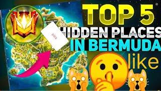 PEAK HIDDEN PLACE IN FREE FIRE ! TOP 10 HIDE PLACE IN BERMUDA MAP ! RANK PUSH TIPS ! Game knowledge