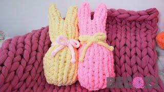 How To Hand Knit an Easter Bunny