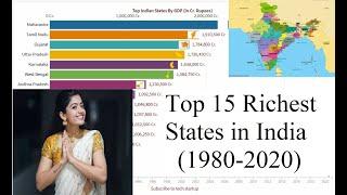 Top 15 Richest States In INDIA by GDP from ( 1980-2020)