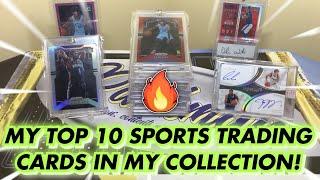 MY TOP 10 SPORTS TRADING CARDS IN MY COLLECTION! LUKA DONCIC, PATRICK MAHOMES, ZION, & MORE! 