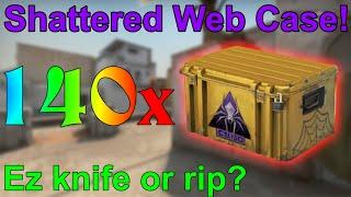 CS:GO Case Opening! 140x Shattered Web Case! Ez knife or hard rip? :O