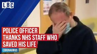 Beautiful moment when Police officer thanks NHS staff who saved his life | LBC