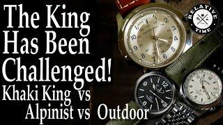 Field Watch Comparison : Hamilton Khaki King / Seiko Alpinist / Orient Star Outdoor.  Who's the King