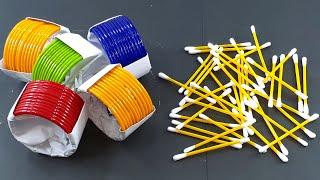 Amazing home decorating idea Out of Old bangles & Cotton buds | DIY arts and crafts