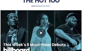 Billboard Hot 100 Top 10 Songs of the Week April 4th, 2020