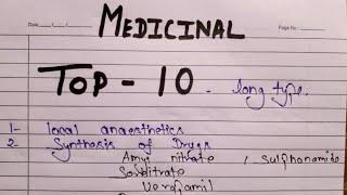 Medicinal chemistry || Most important topic of Medicinal chemistry || Top 10 question Of MEDICINAL