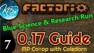 Factorio Guide 0.17 Ep 7: BLUE SCIENCE & RESEARCH RUN -  MP w/ Caledorn!