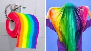 Cool Girly and Beauty Hacks / Rainbow Hacks and Crafts