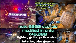 2020 scorpio modified in only ₹45,000 | luxury interior, police lights & siren , grills , drls etc.