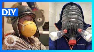 People making DIY coronavirus helmets and masks - TomoNews