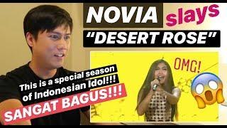 [REAKSI] NOVIA - DESERT ROSE (Sting ft. Cheb Mami) - SPEKTA SHOW TOP 10 - Indonesian Idol 2020