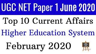 (Mock TEST 27) February 2020 Top 10 Current Affairs on Higher Education System For Paper 1 June 2020