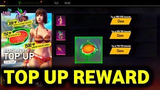 BEACH PARTY TOP UP REWARD FREE FIRE ✔️ PRG GAMERS