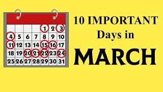 Important days in March 2021