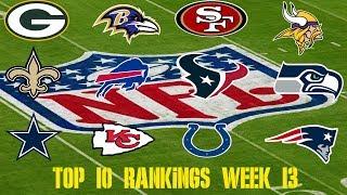 NFL Week 13 Top 10 Team Rankings