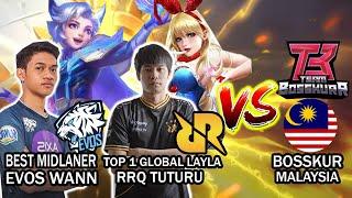 TOP 1 GLOBAL LAYLA TUTURU & BEST MIDLANER EVOS WANN HARITH DALAM 1 TEAM! DITANTANG BOSSKUR MALAYSIA