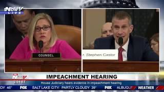 COUNSEL VS COUNSEL: Ashley Callen and Steve Castor during House Judiciary impeachment hearing