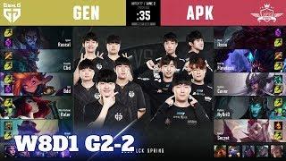 APK vs GEN - Game 2 | Week 8 Day 1 S10 LCK Spring 2020 | APK Prince vs Gen.G G2 W8D1