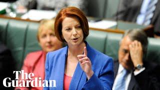 Julia Gillard misogyny speech voted most unforgettable Australian TV moment: watch in full