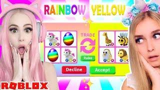 I CHALLENGED MY BEST FRIEND TO A ONE COLOR TRADE CHALLENGE IN ADOPT ME... Roblox Adopt Me Trading