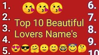 Top 10 beautiful lover Name | choose one Number 