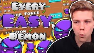 BEATING EVERY EASY DEMON IN GEOMETRY DASH!