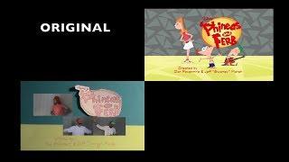 Live Action Phineas And Ferb Theme Song- Side By Side Comparison