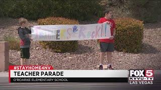 Las Vegas educators participate in teacher 'parade' to visit students while school is closed