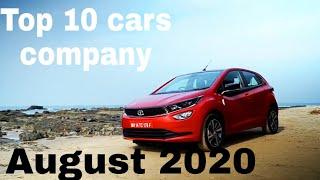 Top 10 cars company August 2020