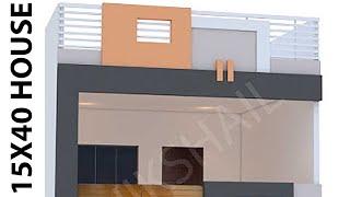 15X40 house design with 3d floor plan