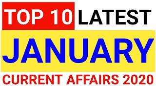 TOP 10 CURRENT AFFAIRS 2020 JANUARY QUESTIONS & ANSWERS | CURRENT AFFAIRS 2020 IN HINDI | JANUARY CA