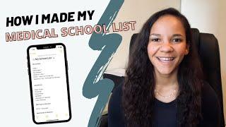 How I Made My School List When Applying to Medical School // 3 *Important* Things to Keep In Mind!!