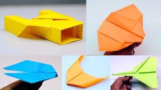 How to make top 5 Flying Paper Airplane  at home