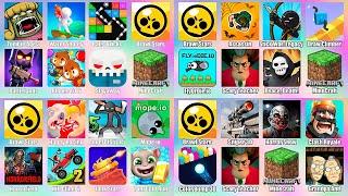 Minecraft,Scary Teacher 3D,Stick War Legacy,Brawl Stars,Talking Tom Gold Run,Hill Climb 2 Games