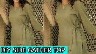 सिर्फ 1.5 मीटर कपडे से बनाए designer side gather top वो भी सिर्फ 10 मीनीट में very easy method