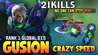 21Kills Perfect Dagger Control, Super Fast Hand | Top 1 Global Gusion S15 | Mobile Legends