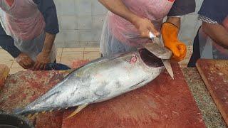 Tuna Fish Fillet 10 LBS $ 100 by Knife।Japanese Way of Cutting Giant Tuna Fish ।Fish Cutting Ways