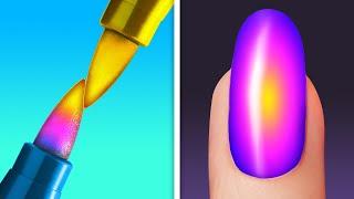 20 COLORFUL NAIL ART IDEAS THAT ARE SO SIMPLE || Girly Life Hacks And DIYs