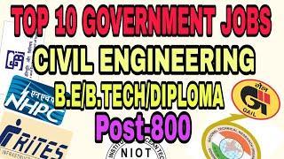 TOP 10 Government Jobs in Civil Engineering AUGUST MONTH