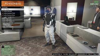 *NEW* HOW TO GET WHITE TRON TOP WITH WHITE JOGGERS  ( GTA 5 ONLINE )