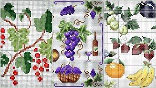 Top Class Cross Stitches Pettern Fruit Chaar Suti Hand Embroidery Design
