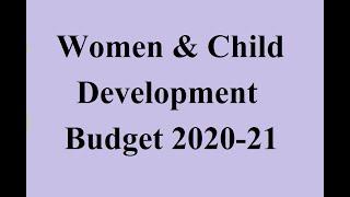 Women and child development Budget 2020-21