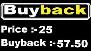 Latest News Buyback Price 25 = Buyback 57.50 , Jackpot returns 2020