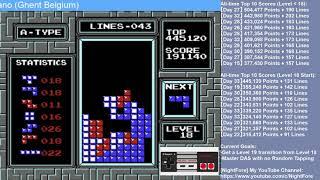 [Tetris]【Day 33】Top 10 ► 399,640 Points ♦ 146 Lines ♦ Level 18 to Level 20 ║Highlight #200║