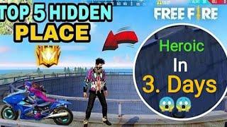 Free Fire || New Top 10 Hidden  place in Bermuda For easy Heroic 