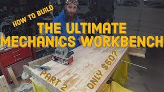 Building The ULTIMATE MECHANICS WORKBENCH - Flattening a Table Top