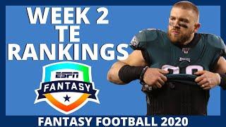 2020 Fantasy Football Rankings - Week 2 Tight End Rankings (Top 20)