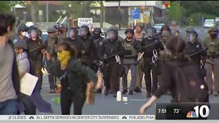 Small Group of Protesters Take Stand Outside Philadelphia Police Headquarters | NBC10 Philadelphia