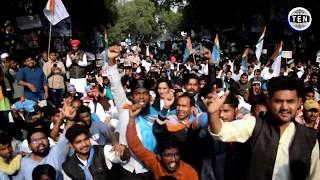 NSUI National President addresses All India NSUI wings energetically at "छात्र अधिकार रैली"