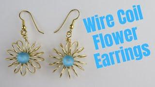 Wire Coil Flower Earrings Tutorial // Day 7 of the 10 Day Wire Earring Making Challenge